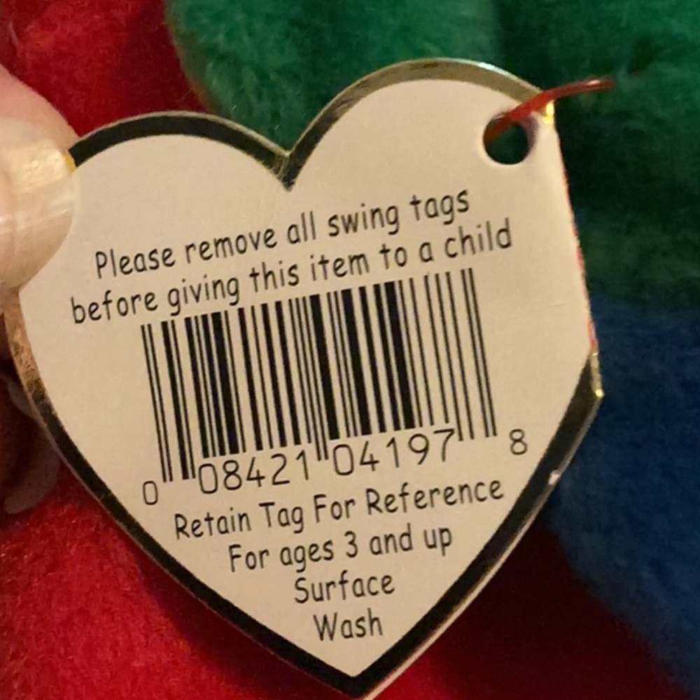 Ty Retired Beanie Baby Jabber Multicolor Parrot Plush - Rare & Collectible - Picture 10 of 10
